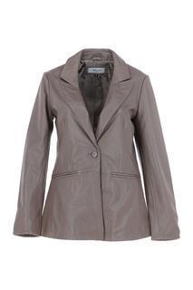 Модный однобортный пиджак Lucia&apos; из натуральной кожи Ashwood Leather, серый