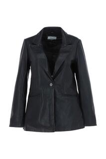 Модный однобортный пиджак Lucia&apos; из натуральной кожи Ashwood Leather, черный