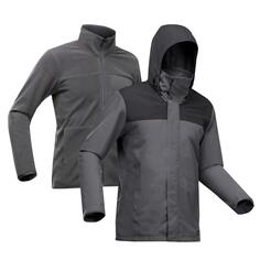 Водонепроницаемая треккинговая куртка 3-в-1 Decathlon Travel 100 0°C Forclaz, серый