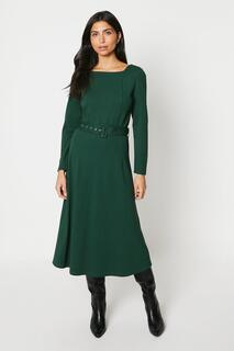 Платье миди с поясом Ponte Wallis, зеленый