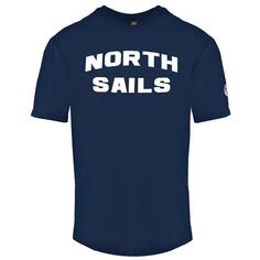 Темно-синяя футболка с логотипом бренда Block North Sails, синий