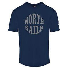 Темно-синяя футболка с круглым логотипом North Sails, синий