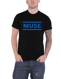 Темно-синяя футболка с логотипом Muse, черный