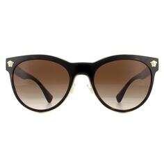 Темные гаванно-коричневые солнцезащитные очки «кошачий глаз» с градиентом Versace, коричневый