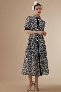 Моно-кружевное платье-рубашка с цветочным принтом Lisa Tan Coast, мультиколор