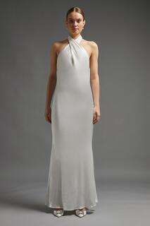 Атласное платье-комбинация с застежкой на бретельках Coast, белый
