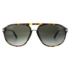 Темные солнцезащитные очки Aviator Havana дымчато-серого цвета с градиентом Tom Ford, коричневый