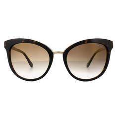 Темные золотисто-коричневые солнцезащитные очки «кошачий глаз» с градиентом Гавана Tom Ford, коричневый