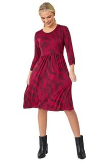 Эластичное платье с карманами и принтом Petite Swirl Roman, красный
