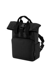 Рюкзак Roll Top из переработанного материала с двумя ручками Bagbase, черный