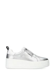 Кроссовки без шнуровки &apos;Connected Laceless&apos; Leather Trainers Carvela, серебро