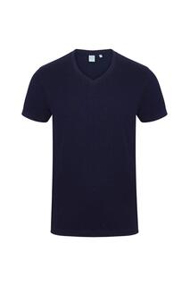 Мужская эластичная футболка с короткими рукавами и v-образным вырезом Feel Good Skinni Fit, темно-синий