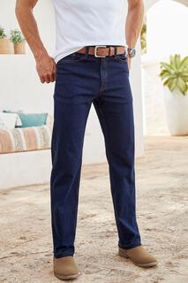 Мужские джинсы-стрейч – длина 28 дюймов Cotton Traders, синий