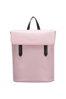 Рюкзак из гладкой кожи с клапаном Smith and Canova, розовый