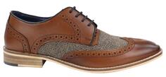Мужские классические оксфордские твидовые туфли дерби броги из светло-коричневой кожи House Of Cavani, коричневый