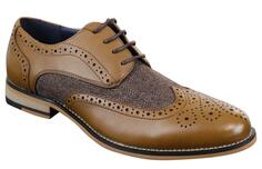Мужские классические оксфордские твидовые туфли-броги из коричневой кожи House Of Cavani, коричневый