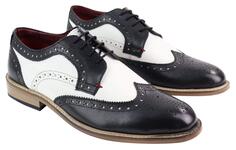 Мужские классические оксфордские туфли-броги в стиле Гэтсби из черной/белой кожи House Of Cavani, черный