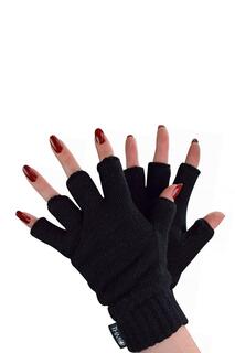 Термальные зимние перчатки без пальцев из мягкого материала Thinsulate на флисовой подкладке THMO, черный