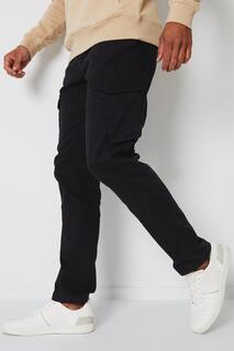 Эластичные хлопковые брюки карго с карманами &apos;Freeze&apos; Threadbare, черный
