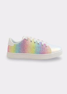 Кроссовки на плоской подошве Glitter Ombre Trainers Love Lemonade, белый