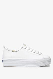 Кроссовки на плоской подошве &apos;Triple Up&apos; Leather Sneaker Keds, белый