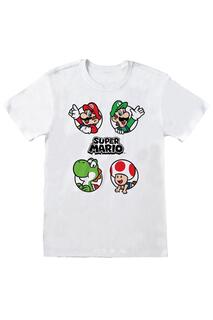 Круглая футболка Super Mario, белый