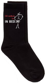 Мужские черные носки до щиколотки «Я бы предпочел быть в постели» 60 SECOND MAKEOVER, черный