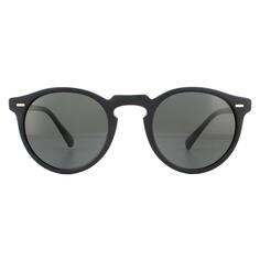 Круглые полуматовые черные поляризованные солнцезащитные очки Midnight Express с кристаллами Oliver Peoples, черный