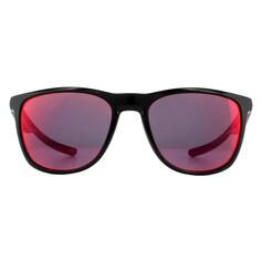 Круглые полированные черные рубиново-иридиевые солнцезащитные очки Oakley, черный