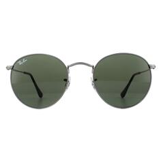 Круглые матовые зеленые солнцезащитные очки цвета бронзы Ray-Ban, серый