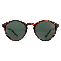 Круглые поляризованные солнцезащитные очки зеленого цвета Havana Polaroid, коричневый