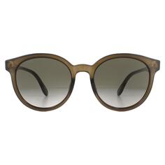 Круглые полированные полупрозрачные коричнево-коричневые солнцезащитные очки с градиентом Gucci, коричневый
