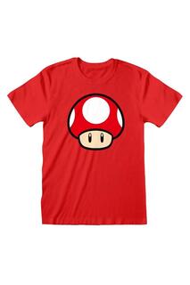 Футболка Power Up с грибами Super Mario, красный