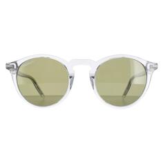Круглые поляризованные солнцезащитные очки Raffaele зеленого цвета с блестящими кристаллами и минералами, длина волны 555 нм Serengeti, серый