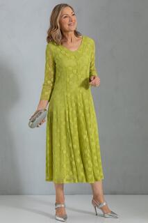 Кружевное платье миди со вставками Anna Rose, зеленый