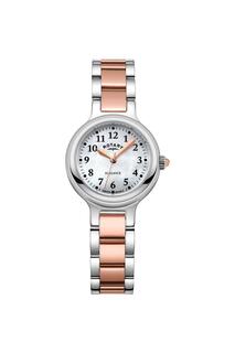 Классические аналоговые кварцевые часы Elegance из нержавеющей стали - Lb05137/41 Rotary, белый