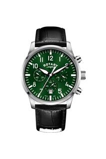 Классические аналоговые кварцевые часы Gs Pilot D из нержавеющей стали — Gs00681/24 Rotary, зеленый