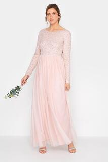 Высокое платье макси с украшением Long Tall Sally, розовый
