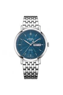 Классические аналоговые кварцевые часы Windsor из нержавеющей стали - GB05420/05 Rotary, синий