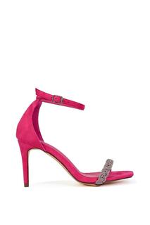 Сандалии на высоком каблуке &apos;Peyton&apos; со стразами и ремешками для вечеринок и квадратным носком на шпильке XY London, розовый