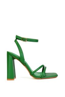 Сандалии на высоком каблуке &apos;Sorbet&apos; с квадратным носком и ремешками XY London, зеленый