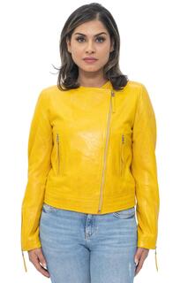 Байкерская куртка без воротника-Padova Infinity Leather, желтый