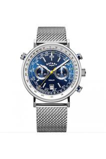 Классические аналоговые кварцевые часы из нержавеющей стали - Gb05235/05 Rotary, синий