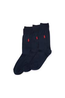 Набор из 3 мерсеризованных брючных носков Polo Ralph Lauren, темно-синий