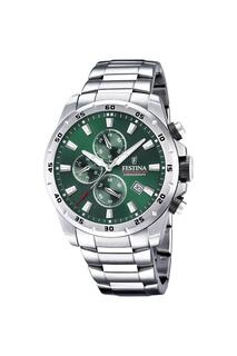 Классические аналоговые кварцевые часы из нержавеющей стали - F20463/3 Festina, зеленый