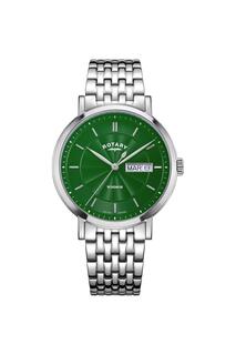 Классические аналоговые кварцевые часы из нержавеющей стали Windsor - Gb05420/24 Rotary, зеленый