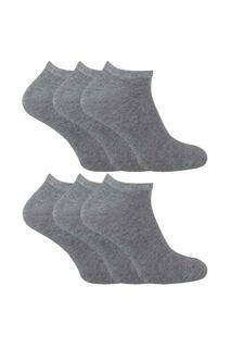 Набор из 6 хлопковых коротких спортивных носков для тренажерного зала Sock Snob, серый