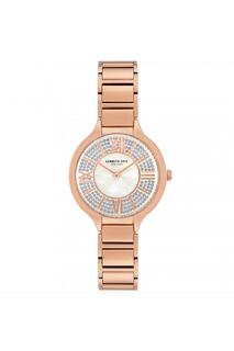Классические аналоговые кварцевые часы из розового золота - Kc51054002 Kenneth Cole, белый
