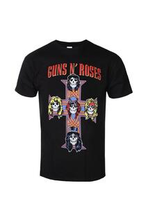 Футболка с винтажным крестом Guns N Roses, черный