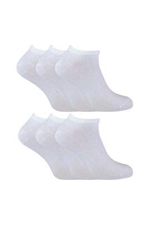 Набор из 6 хлопковых коротких спортивных носков для тренажерного зала Sock Snob, белый